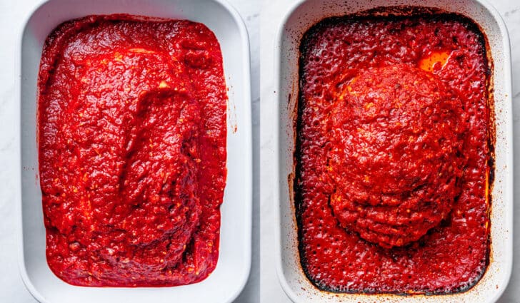 Marinara pamusoro peItaly Meatloaf mune kubika ndiro