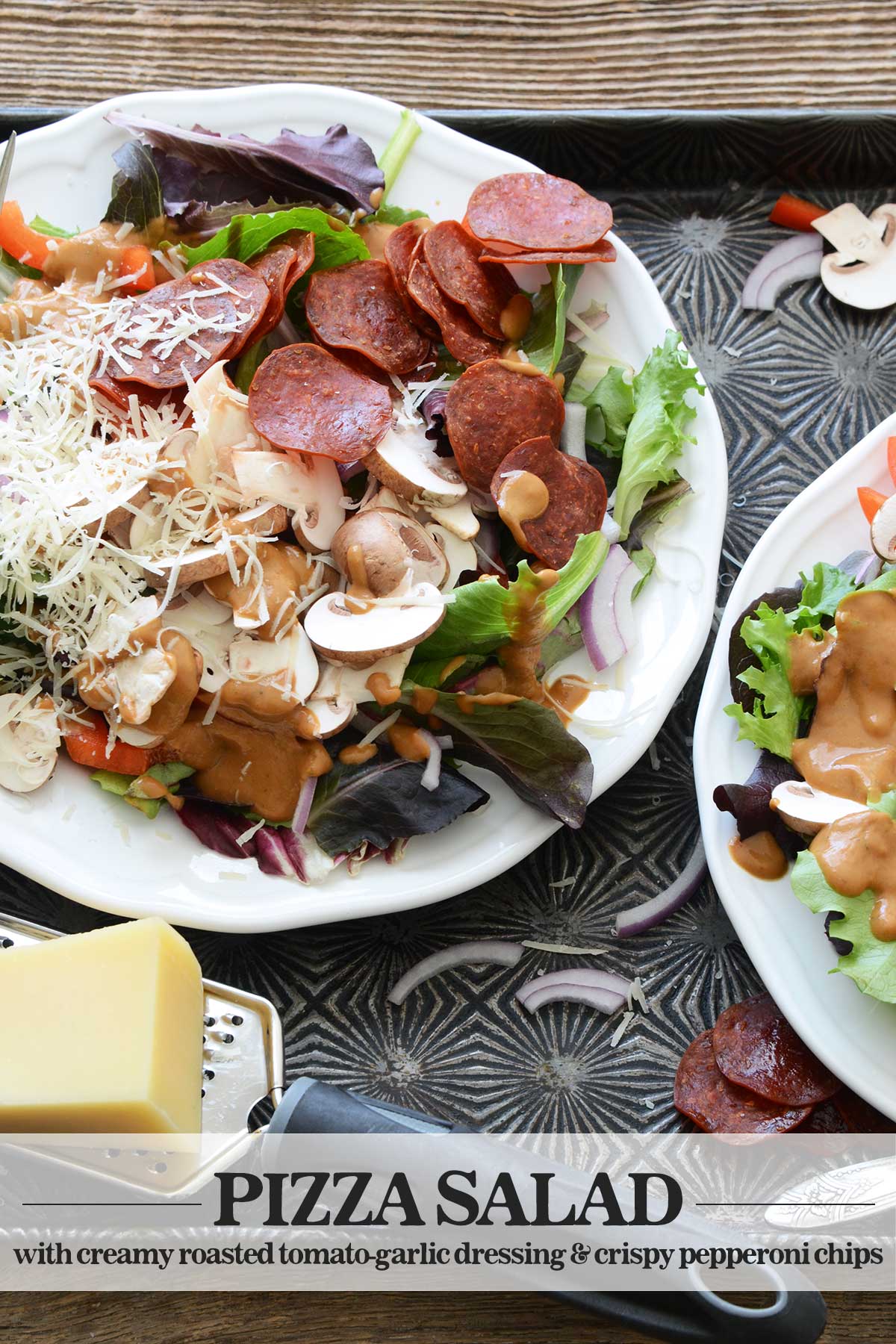 pizza salad recipe pin