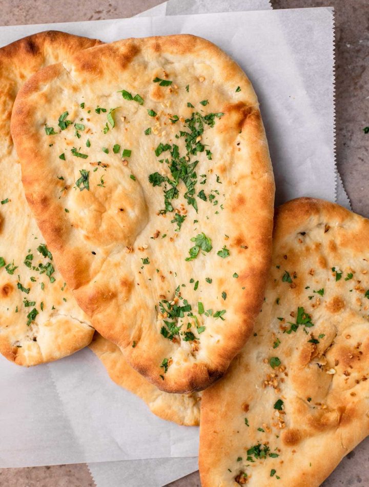 three vegan naan