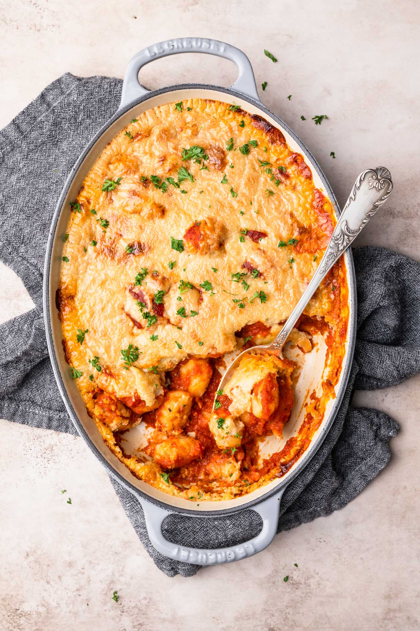 vegan baked gnocchi and arrabbiata